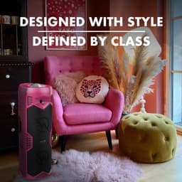 N-GEAR LGP5150 - Bluetooth Speaker - Karaoke Set met Microfoon - Party Box met RGD LED Licht - Knal Roze — thumbnail 4