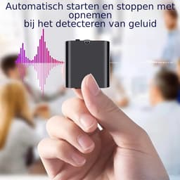 Mini Voice Recorder - 29x29x8mm - Magnetisch - Automatisch opnemen d.m.v. geluids-detectie - Geluidsopnames plannen - 64GB - Accuduur 30 uur! — thumbnail 4