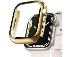 MY PROTECT - Hoesje Geschikt Voor Apple Watch Series 10 42mm - Bescherm Case & Screenprotector In 1 - Goud