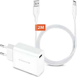 Power Adapter met USB-A naar USB-C Kabel - 2 Meter - 18W - Quick Charge — thumbnail 2