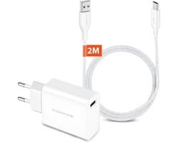 Power Adapter met USB-A naar USB-C Kabel - 2 Meter - 18W - Quick Charge — thumbnail 1