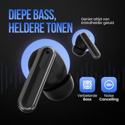 Strex Draadloze Oordopjes met Noise Cancelling - Bluetooth 5.3 - LED Display - Draadloze Oortjes Sport met Bluetooth - Zwart — thumbnail 3