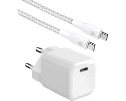 Mini USB C Adapter met USB C naar USB C Kabel - 1 Meter - 30W Snellader - Super Fast Charge