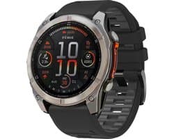 Stravo Dubbelkleurige Siliconen bandje in Fenix 8 Stijl geschikt voor Garmin Fenix 5x (Plus) Fenix 6x (Pro) Fenix 7x (Pro-Sapphire-Solar) Garmin Fenix 8 - 51mm Enduro 1-2-3 - Quickfit 26mm band voor Garmin smartwatches - Horlogeband - Zwart/Grijs