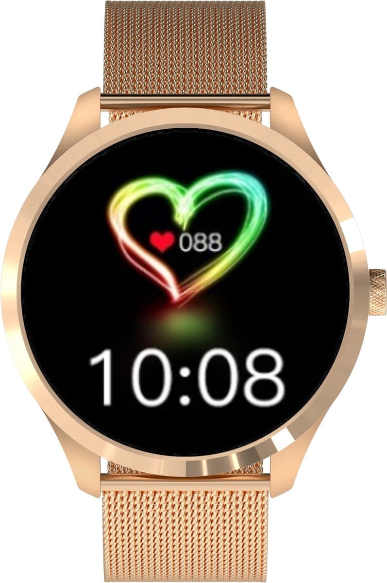 Belesy® Y8 Pro 2022 - Smartwatch Dames - Smartwatch Heren - Android - IOS - Horloge - 1.28 inch - Kleurenscherm - Stappenteller - Bloeddruk - Hartslag - 75+ Wijzerplaten - Sporten - Staal - Goud - Moederdag — afbeelding 1