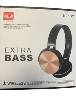 Wireless Stereo super bass Headphones FM Radio MP3 N95BT kleur Goud — thumbnail 2