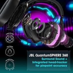 JBL Quantum ONE - Premium Gaming Headset - USB Over-ear met Active Noise Cancelling - QuantumSPHERE 360 met Headtracking - JBL Quantum Engine - Hi-Res Audio - PC - Zwart — thumbnail 5