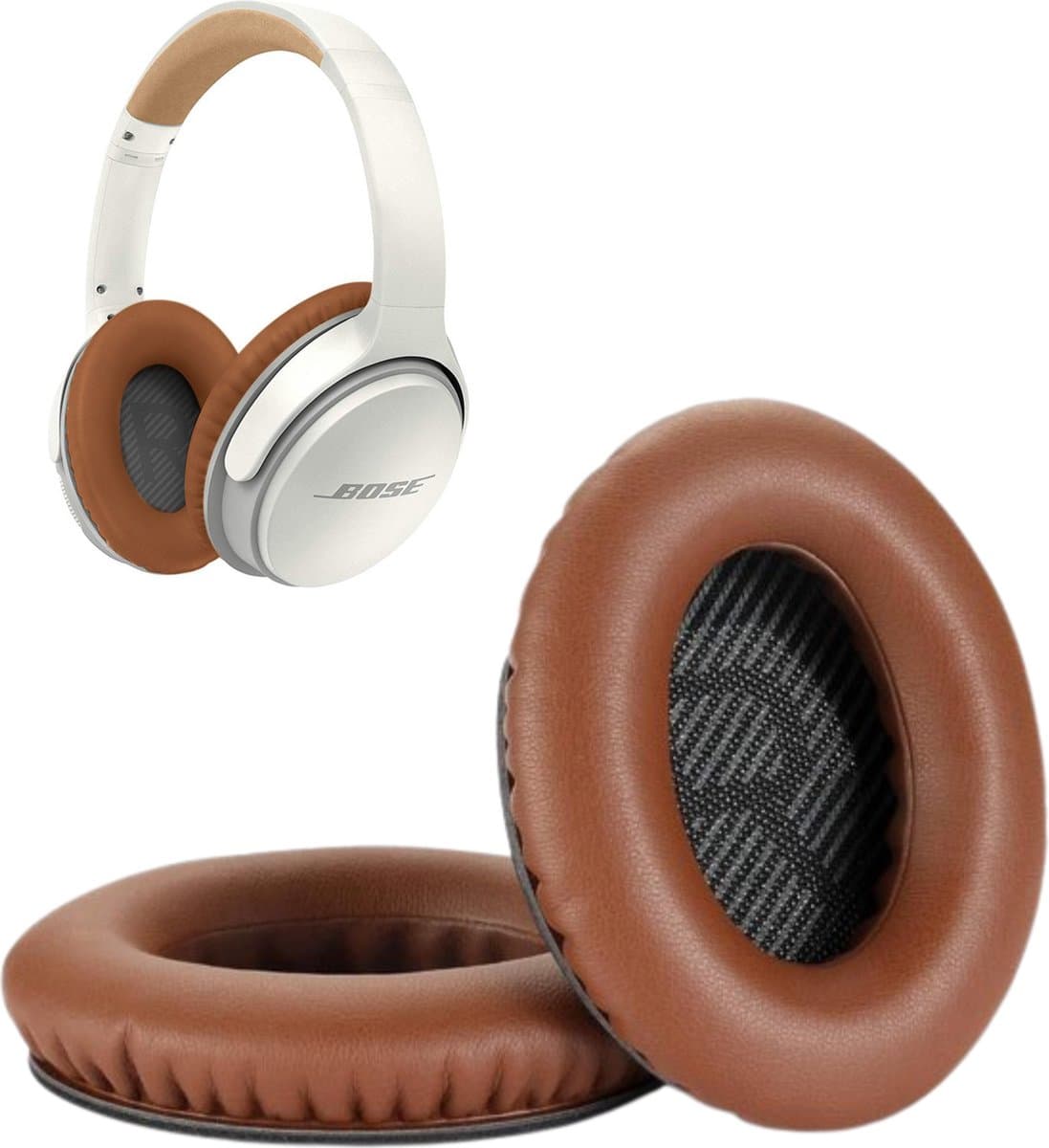 Set Oorkussens geschikt voor Bose QuietComfort 35 ii / 35 / 25 / 15 / 2 / Soundtrue - Soundlink Around-Ear AE2 / AE2W / AE2I - Oorkussens voor koptelefoon - Ear pads headphones bruin — afbeelding 1