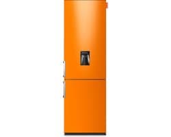 NUNKI LARGEH2O (Gloss Bright Orange All Sides) Combi Bottom Koelkast, E, 197+71l, , Handle, Waterdispenser