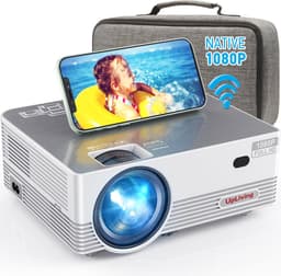 UpLiving® LCD Mini Beamer | met Beamertafel | met Tripodprojectiescherm 171 cm breed | 16:9 | Met WiFi | Met Bluetooth | Native Full HD | 10.000:1 Contrastratio | 8.000 Lumen | Projector - Mini Beamer - Afstandsbediening - Draagtas — thumbnail 4