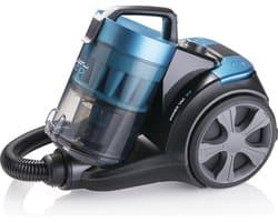 Bestron Stofzuiger zonder zak - AMC2000B - HEPA 13 - Bereik 9 m - Incl. 4 opzetstukken - Blauw/Grijs