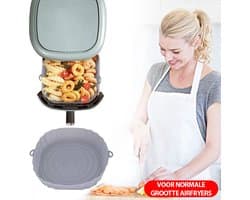 Siliconen Airfryer Mandje Medium (18cm) – Grijs – Accessoires Voor Airfryer