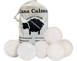 Casa Calma® Drogerballen - Wasdroger - Wasverzachter - Droger Ballen - 6 Stuks - Schapenwol - Energie Besparen