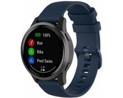 By Qubix - Geschikt voor Garmin bandje - Geschikt voor Garmin Forerunner 55 / 165 / 245 / 570 (42mm) / 645 - Sportband met motief - Donkerblauw - Smartwatch bandje 20mm