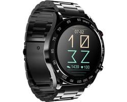 HiFuture Future Go Pro Stainless Steel Smartwatch, Horloge voor Heren, 1,32" FHD-scherm, 20 Dagen batterijduur, 3ATM waterdicht, RVS drukknoppen, 3 interactieve gebruikersinterfaces, 24 sportmodi, Kleur (Zwart)