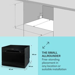 Klarstein Vaatwasser Mini voor 8 Couvert, Stille Kleine UV-vaatwasser met 6 Programma’s, Kleine Tafelvaatwasser voor Thuis, Kantoor en Camping, Mini Vaatwasser met Wateraansluiting - Vaatwasmachine Afwasmachine - 8 Maatgedekken 50 cm 1620W — thumbnail 6