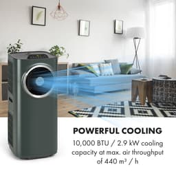 Klarstein mobiele airconditioner met luchtafvoerslang, 5-in-1 airconditioner, ventilator, luchtontvochtiger, luchtreiniger & nachtmodus, app-bediening, kleine & draagbare airconditioner voor thuis & op kantoor, 10000 BTU,9 kW voor 49 m² 50 dB — thumbnail 17
