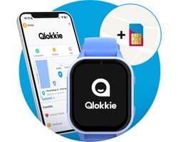 Qlokkie Kiddo 23 - GPS horloge kind - Smartwatch kinderen - GPS tracker kind met nauwkeurige locatiebepaling - GPS horloge kind met simkaart - Stel veilige zones in - SOS functie - Whatsapp - Blauw