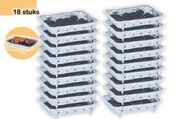 Wegwerp BBQ 18 stuks – Instant Barbecue met 600g Houtskool – Gebruiksklaar voor Camping, Picknick en Strand — thumbnail 1