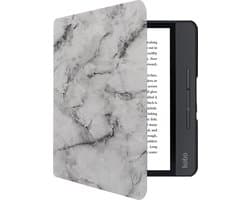 Hoes geschikt voor Kobo Libra 2 - Book Case Premium Sleep Cover Kunstleer Hoesje met Auto/Wake Functie - Marmer