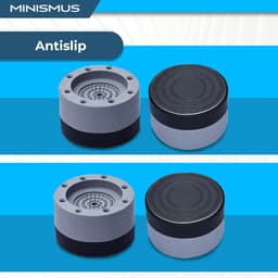 Minismus Wasmachine Verhoger Set van 4 stuks - Zwarte demper Pads - Antislipmatjes - 8,5 CM -Antislip Wasmachine Voeten - Trillingsdempers Wasmachine - Geluidsdemper Wasmachine - Anti Vibratie Wasmachine - Anti Vibratie Pads - Wasdroger Verhoger — thumbnail 3