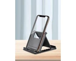 Waledano® Telefoonstandaard Bureau- Tablethouder -Telefoonhouder - Opvouwbaar en Verstelbaar - ZWART