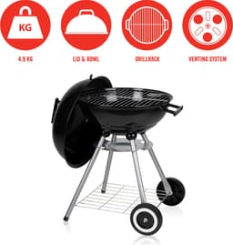 BBQ Collection Houtskoolbarbecue - Kogelbarbecue 45 x 60 centimeter - Ronde Barbecue - Barbecue op Wielen - Zwart - Metaal — thumbnail 3
