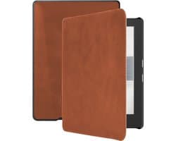 Lunso - Geschikt voor Kobo Aura H2o edition 1 hoes (6.8 inch) - Lederen sleep cover - Cognac - (niet voor de Kobo Aura edition 1)