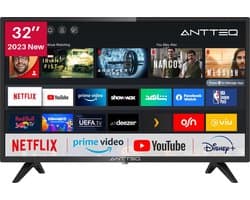 ANTTEQ AV32H3-D1 - Smart TV 32 Inch (81 cm) - VIDAA OS - WiFi - Dolby Audio - Triple Tuner (DVB-T2/S2/C)