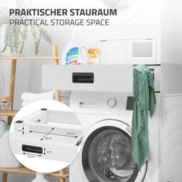 Tussenstuk voor wasmachine en droger – Universeel tussenbouwframe met lade 60,5x54 cm in wit ML design — thumbnail 8