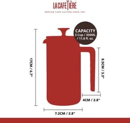 La Cafetière Pisa koffiezetapparaat met glazen frame en roestvrij, geborsteld stalen frame — thumbnail 2