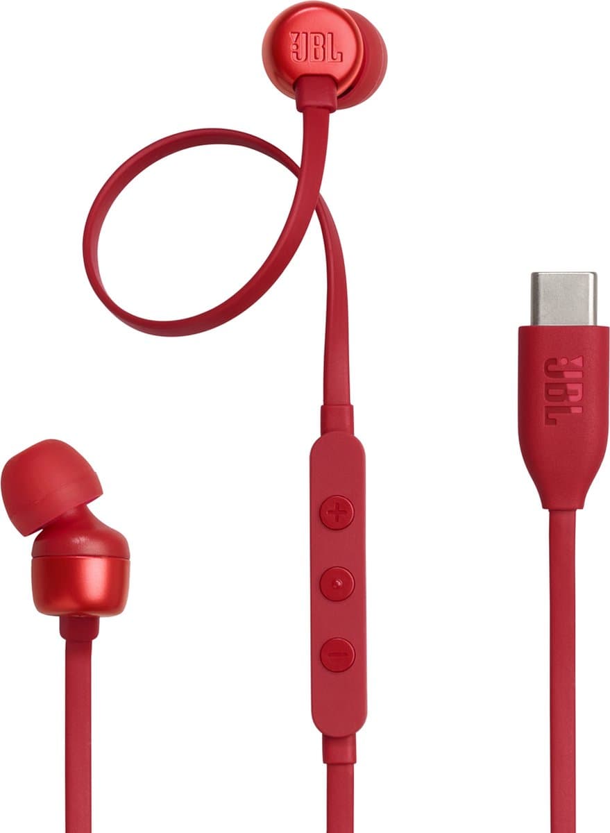 JBL TUNE 310C USB-C In-ear Bedrade oordopjes Rood — afbeelding 1