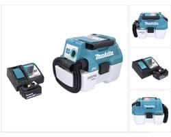 Makita DVC 750 LRT1 accustofzuiger LXT 18 V 67 mbar 7,5 l borstelloos + 1x accu 5,0 Ah + oplader