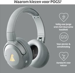 POGS - The Turtle - Draadloze over-ear koptelefoon met Noise Cancelling - Bluetooth - Veilige volumebegrenzing - Duurzaam - Gratis app voor extra functies - rGrijs — thumbnail 7