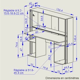 Game bureau STANDA - Met opbergruimte en ledverlichting - Zwart L 156.4 cm x H 145 cm x D 60 cm — thumbnail 3
