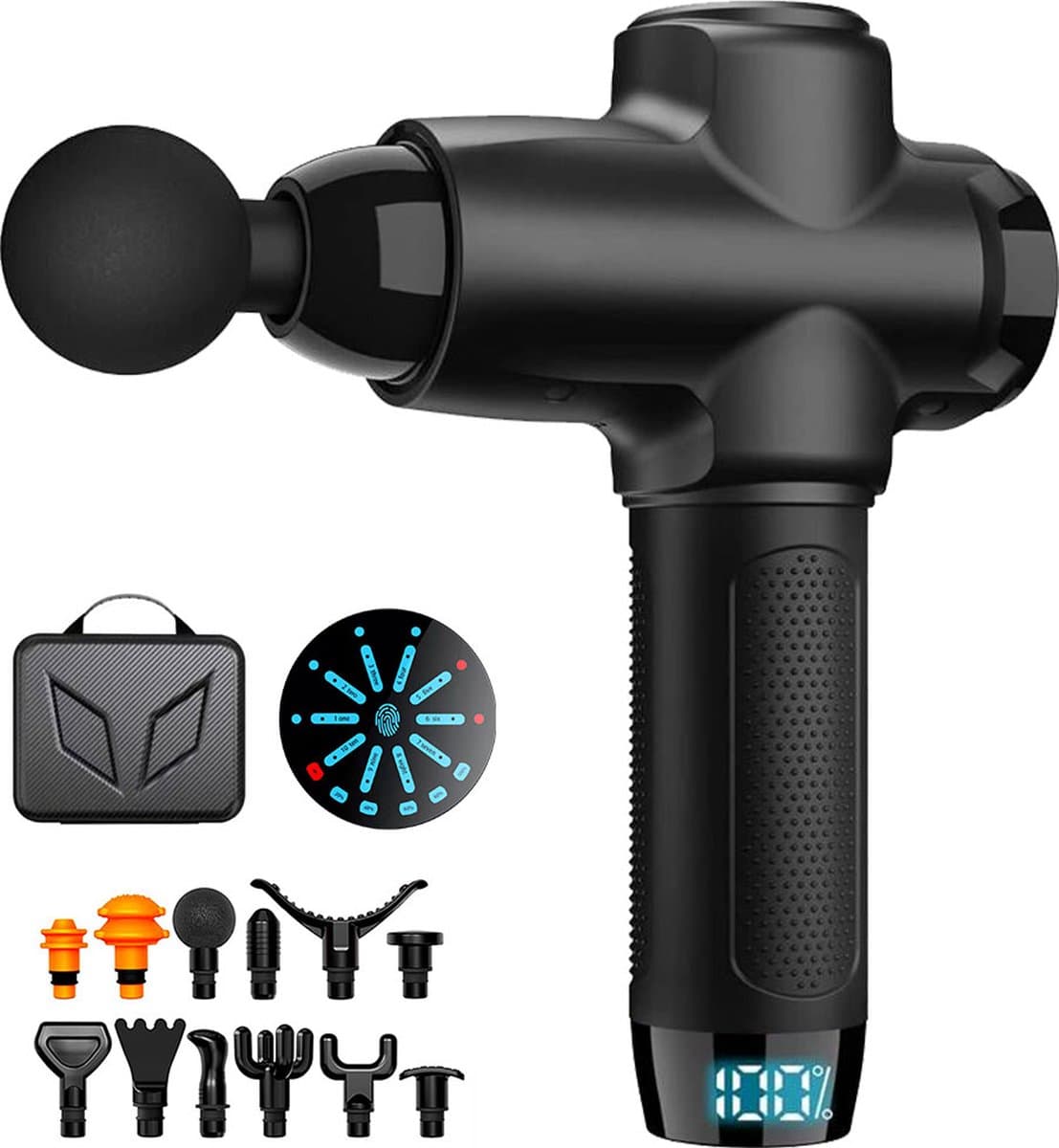 Voorjaars Aanbieding: LifeLoom® - Sport en Relax Massage Apparaat - Massage Gun - Professioneel 14mm Slag - Spiermassage - Triggerpoints - LCD Screen - 12 Massagekoppen — afbeelding 1