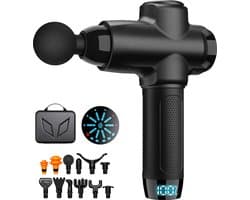 Voorjaars Aanbieding: LifeLoom® - Sport en Relax Massage Apparaat - Massage Gun - Professioneel 14mm Slag - Spiermassage - Triggerpoints - LCD Screen - 12 Massagekoppen