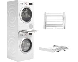 Wasophoogte® Tussenstuk wasmachine droger - Stapelkit wasmachine droger - Tussenkader - Geschikt voor elk type - Wit