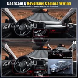 SnelShoppen - GOHHDL Dashcam 1080P met Achteruitrijcamera, 4-inch Scherm, Nachtzicht, Verkeersveiligheid, Auto Accessoire, Video-opname, Achteruitkijk — thumbnail 4