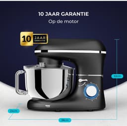SP® Deegmachine - Kneedmachine - Mixer met Kneedhaak - Zwart - 38cm x 24cm x 32cm — thumbnail 2