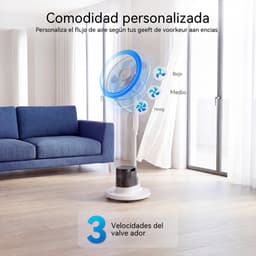 Staande Ventilator Met Vernevelaar - Statiefventilator - Roterende Ventilator - 3 Snelheden - Waterreservoir 3,5L - Wit — thumbnail 3