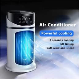 Mini Airco - Ventilator Koeler - Persoonlijke Verkoeling - Stille Werking - 300 ml Tank - Wit — thumbnail 4