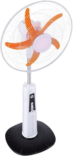 Staande Ventilator - Vloer Ventilator - Buiten Koelen - Zonne-energie Compatibel - 51x50x25 cm - Zwart — thumbnail 1