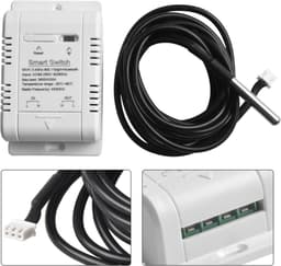 Slimme Temperatuur Schakelaar - Klimaat Controle - Thuis Automatisering - 433MHz Draadloze Controle - 20A met 2M draad - Wit — thumbnail 4