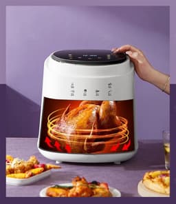Heteluchtfriteuse - Airfryer Oven - Gezond Koken - Olievrije Technologie - 8 Liter - Zwart — thumbnail 5