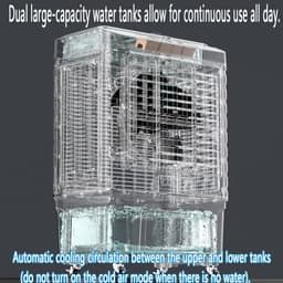 Mobiele Airco - Luchtkoeler Ventilator - Ruimte Koelen - Groot Waterreservoir - 102cm Hoog - Mechanisch — thumbnail 2