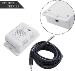 Slimme Temperatuurschakelaar - WiFi Thermostaat - Thuiskantoor Automatisering - Realtime Monitoring - 20A met 1M draad - Wit — thumbnail 5