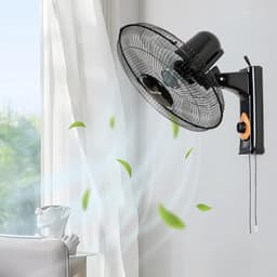 Wandventilator - Ventilator Zonne-energie - Ruimte Koelen - Verstelbare Kanteling Oscillatie - 16 Inch - Zwart — thumbnail 2