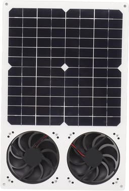 Dubbele Ventilatorkit - Zonneventilatie - Ruimte Koelen - Regendichte Motor - 6 Inch Uitlaat - Zwart — thumbnail 1