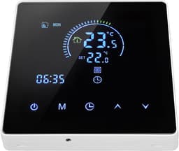 Slimme Thermostaat - Programmeerbare Thermostaat - Energiebeheer - Groot Touchscreen - 1 Eenheid - Zwart — thumbnail 1
